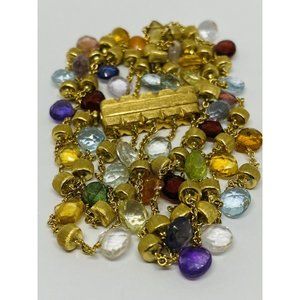 MARCO BICEGO PARADISE MULTISTONE MULTI 5 STRAND BRACELET 18K 750 7”